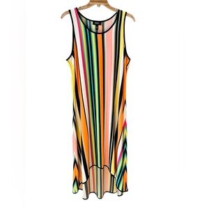 MSK Colorful Rainbow Striped Dress Size L